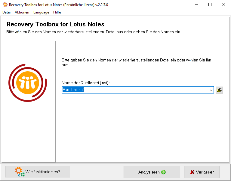 wie man beschädigte .nsf repariert