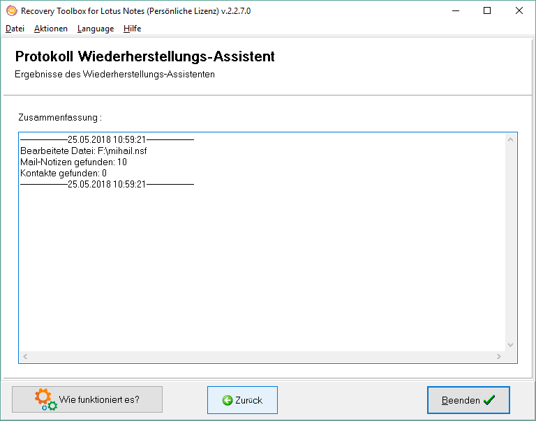 daten aus beschädigtem nsf reparieren