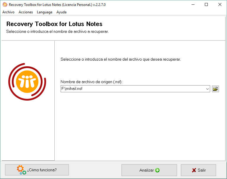 cómo reparar .nsf dañado