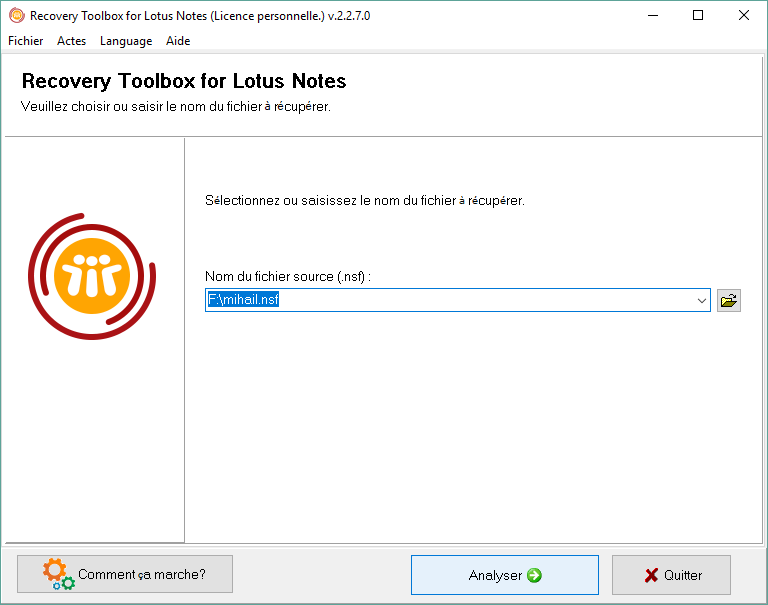 comment réparer un fichier .nsf endommagé