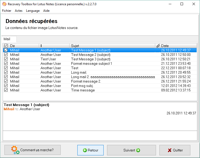lotus notes outil de réparation