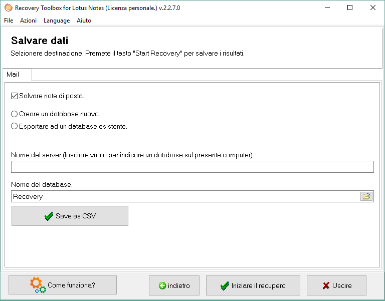 strumento di recupero dei file nsf