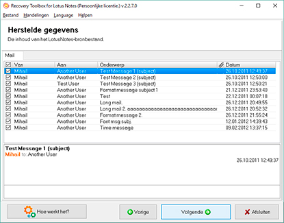 lotus notes herstel