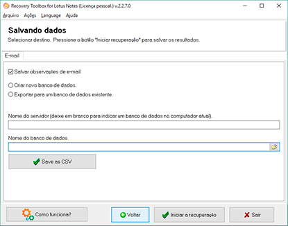 lotus notes reparo
