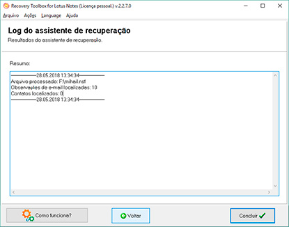 recuperação de arquivos nsf