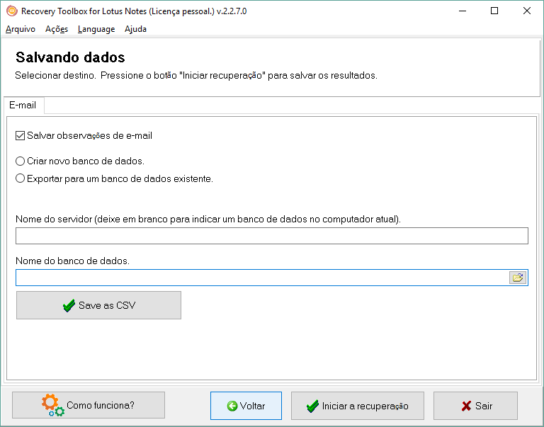 ferramenta de recuperação de arquivos nsf