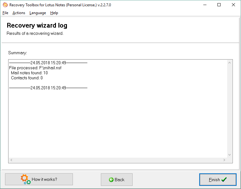 repair data from corrupted nsf