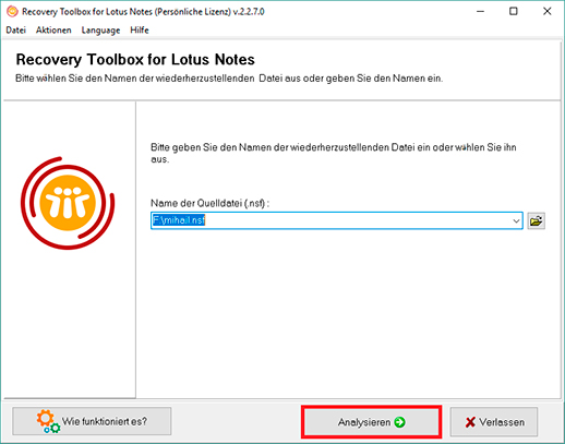 wie man eine beschädigte NSF-Datei wiederherstellt
