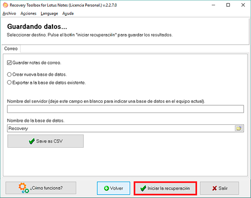 recuperación de datos lotus notes
