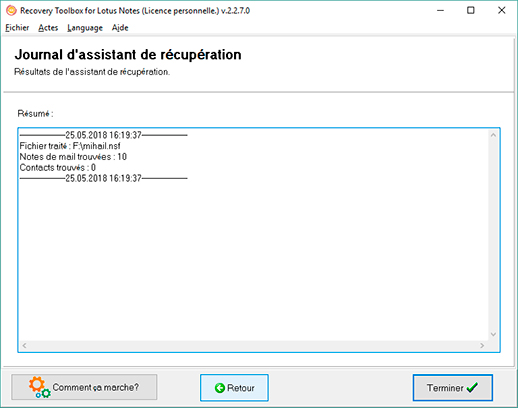 réparer les fichiers corrompus Lotus Notes