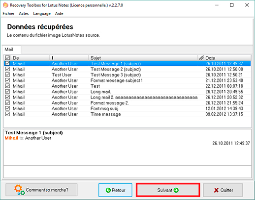 outil de récupération nsf lotus notes