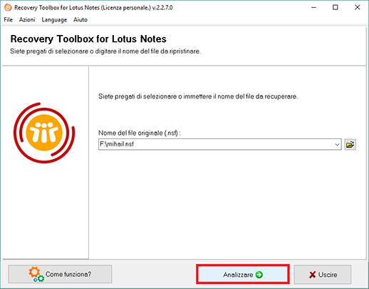 come recuperare un file NSF danneggiato