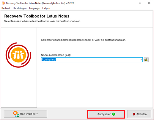 hoe beschadigd NSF-bestand herstellen