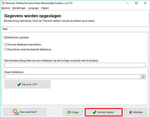 gegevensherstel lotus notes