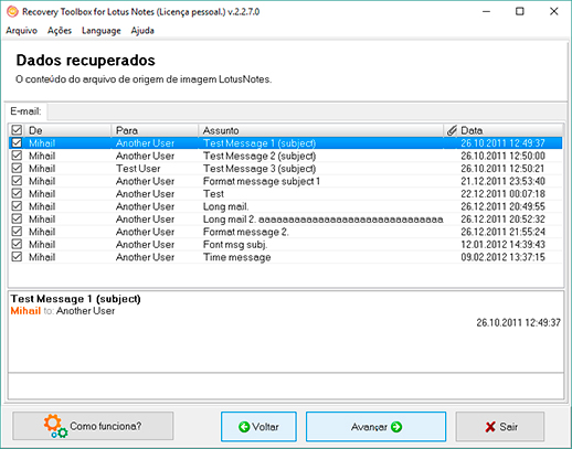 lotus notes software de correção