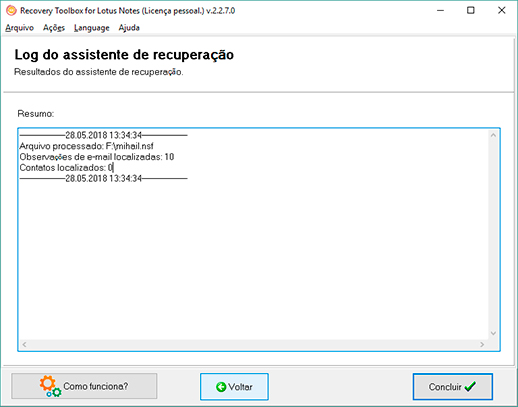 corrigir arquivos corrompidos Lotus Notes