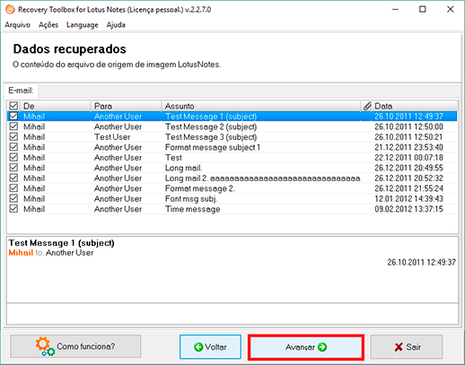 ferramenta de recuperação de nsf lotus notes