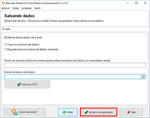 recuperação de dados lotus notes